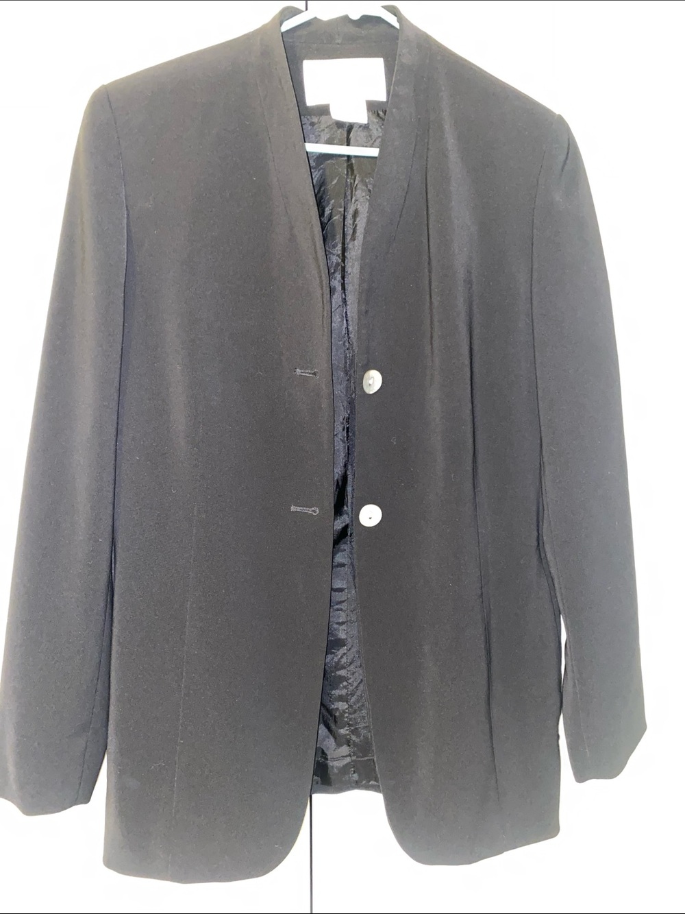Jones New York Black Collarless Lightweight Blazer